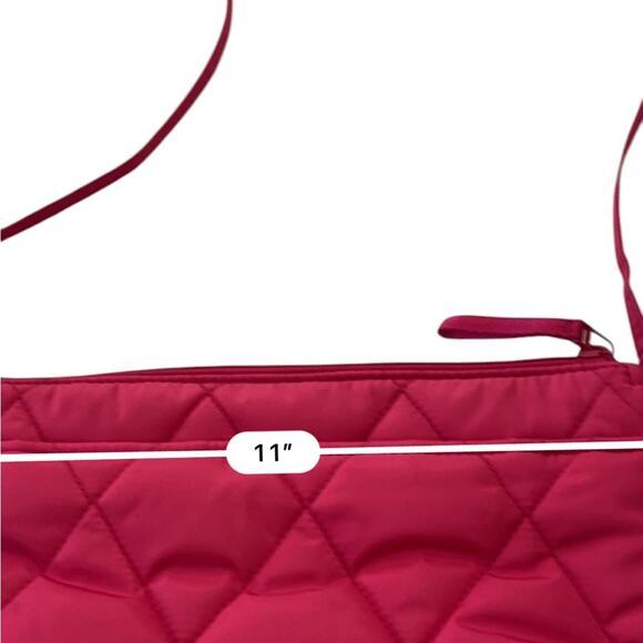 VERA BRADLEY Large Hipster Ultralight Peacock Pink Quilted Crossbody Bag NEW - Picture 8 of 11